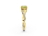 Yellow gold Fancy Yellow Cushion  Cut Diamond Twisted Band Engagement Ring with Prong Setting_5