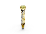 Yellow gold Fancy Yellow Cushion  Cut Diamond Twisted Band with Pavé Setting and Four-Prong Setting_22