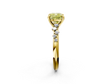 Yellow gold Fancy Yellow Cushion  Cut Diamond Vine Band with Four-Prong Setting_38
