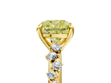 Yellow gold Fancy Yellow Cushion  Cut Diamond Vine Band with Four-Prong Setting_41