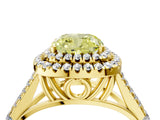 Yellow gold Fancy Yellow Cushion  Cut Double Halo Split Shank Diamond Ring with Prong Setting_52