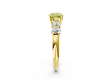 Yellow gold Fancy Yellow Cushion  Cut Five-Stone Prong Set Diamond Ring with Classic Band_34