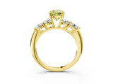 Yellow gold Fancy Yellow Cushion  Cut Five-Stone Prong Set Diamond Ring with Classic Band_35