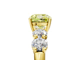 Yellow gold Fancy Yellow Cushion  Cut Five-Stone Prong Set Diamond Ring with Classic Band_37