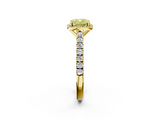 Yellow gold Fancy Yellow Cushion  Cut Halo Diamond Engagement Ring with Pave Band and Four-Prong Setting_30