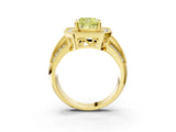 Yellow gold Fancy Yellow Cushion Cut Halo Diamond Engagement Ring with Pave Split Shank and Four-Prong Setting_3