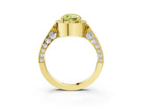 Yellow gold Fancy Yellow Cushion Cut Halo Diamond Engagement Ring with Split Shank Band and Four-Prong Setting_3