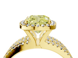 Yellow gold Fancy Yellow Cushion  Cut Halo Diamond Engagement Ring with Split Shank and Four-Prong Setting_24