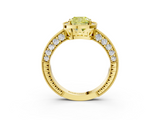 Yellow gold Fancy Yellow Cushion  Cut Halo Diamond Pave Band Ring with Four-Prong Setting_48