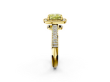 Yellow gold Fancy Yellow Cushion  Cut Halo Diamond Pave Band with Four-Prong Setting_37