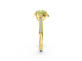 Yellow gold Fancy Yellow Cushion  Cut Halo Diamond Ring with Channel Set Band and Four-Prong Setting_54