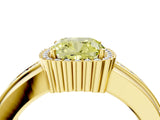 Yellow gold Fancy Yellow Cushion  Cut Halo Pave Band Four-Prong Ring_53