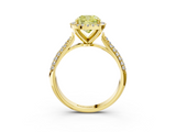 Yellow gold Fancy Yellow Cushion  Cut Halo Pave Band Four-Prong Setting Ring_39