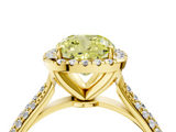 Yellow gold Fancy Yellow Cushion  Cut Halo Pave Band Four-Prong Setting Ring_40