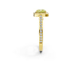 Yellow gold Fancy Yellow Cushion  Cut Halo Pave Split Shank Prong Setting Ring_34