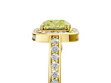Yellow gold Fancy Yellow Cushion  Cut Halo Pave Split Shank Prong Setting Ring_37