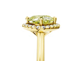 Yellow gold Fancy Yellow Cushion Cut Halo Round Diamond Solitaire Engagement Ring with Pave Band and Four-Prong Setting_17