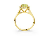 Yellow gold Fancy Yellow Cushion  Cut Halo Solitaire Engagement Ring with Square Band and Four-Prong Setting_117