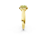 Yellow gold Fancy Yellow Cushion  Cut Halo Solitaire Engagement Ring with Square Band and Four-Prong Setting_68