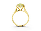 Yellow gold Fancy Yellow Cushion  Cut Halo Solitaire Engagement Ring with Square Band and Four-Prong Setting_69