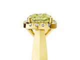 Yellow gold Fancy Yellow Cushion  Cut Halo Solitaire Engagement Ring with Square Band and Four-Prong Setting_71