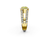 Yellow gold Fancy Yellow Cushion  Cut Halo Split Shank Diamond Ring with Four-Prong Setting_47