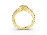Yellow gold Fancy Yellow Cushion  Cut Halo Split Shank Diamond Ring with Four-Prong Setting_48