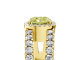 Yellow gold Fancy Yellow Cushion  Cut Halo Split Shank Diamond Ring with Four-Prong Setting_50