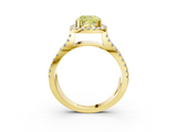 Yellow gold Fancy Yellow Cushion  Cut Halo Split Shank Pave Set Ring_65