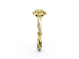 Yellow gold Fancy Yellow Cushion  Cut Halo Twisted Band Four-Prong Ring_22