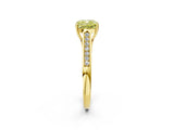 Yellow gold Fancy Yellow Cushion Cut Solitaire Cathedral Diamond Engagement Ring with Channel-Set Band and Four-Prong Setting_5