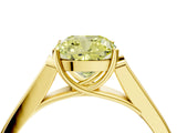Yellow gold Fancy Yellow Cushion Cut Solitaire Cathedral Diamond Engagement Ring with Channel-Set Band and Four-Prong Setting_7