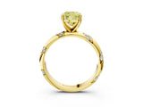 Yellow gold Fancy Yellow Cushion Cut Solitaire Diamond Engagement Ring with Twisted Pave Band and Four-Prong Setting_15
