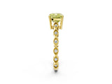 Yellow gold Fancy Yellow Cushion Cut Solitaire Diamond Ring with Infinity Twist Band and Four-Prong Setting_14