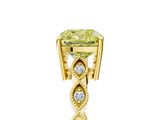Yellow gold Fancy Yellow Cushion Cut Solitaire Diamond Ring with Infinity Twist Band and Four-Prong Setting_17