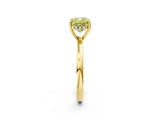 Yellow gold Fancy Yellow Cushion Cut Solitaire Diamond Ring with Prong Setting and Plain Band_2