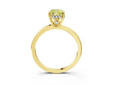 Yellow gold Fancy Yellow Cushion Cut Solitaire Diamond Ring with Prong Setting and Plain Band_3