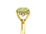 Yellow gold Fancy Yellow Cushion Cut Solitaire Diamond Ring with Prong Setting and Plain Band_5