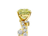 Yellow gold Fancy Yellow Cushion  Cut Solitaire Diamond Twisted Band with Pave Setting_52
