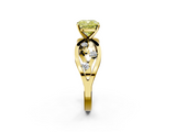 Yellow gold Fancy Yellow Cushion  Cut Solitaire Diamond with Side Stones on Criss-Cross Band and Four-Prong Setting_5
