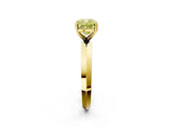 Yellow gold Fancy Yellow Cushion  Cut Solitaire Engagement Ring with Flat Band and Four-Prong Setting 2