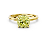 Yellow gold Fancy Yellow Cushion  Cut Solitaire Engagement Ring with Four-Prong Setting and Classic Band_20