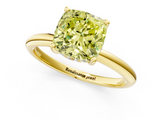 Yellow gold Fancy Yellow Cushion  Cut Solitaire Engagement Ring with Four-Prong Setting and Classic Band_21