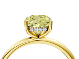 Yellow gold Fancy Yellow Cushion  Cut Solitaire Engagement Ring with Four-Prong Setting and Classic Band_24