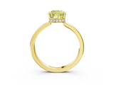 Yellow gold Fancy Yellow Cushion  Cut Solitaire Engagement Ring with Four-Prong Setting on a Classic Band_17