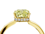 Yellow gold Fancy Yellow Cushion  Cut Solitaire Engagement Ring with Four-Prong Setting on a Classic Band_18