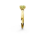 Yellow gold Fancy Yellow Cushion  Cut Solitaire Engagement Ring with Tapered Band and Four-Prong Setting 3