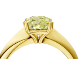 Yellow gold Fancy Yellow Cushion  Cut Solitaire Engagement Ring with Tapered Band and Four-Prong Setting 5