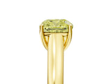Yellow gold Fancy Yellow Cushion Cut Solitaire Engagement Ring with Tapered Band and Four-Prong Setting_8