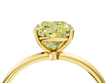 Yellow gold Fancy Yellow Cushion  Cut Solitaire Engagement Ring with Thin Band and Four-Prong Setting_7